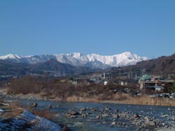 谷川岳と利根川2002年冬